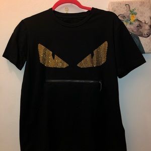 Black monster face t-shirt
